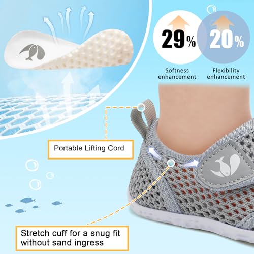 Image of FEETCITY Toddler Water Shoes Boys Girls Swim Shoes Quick Dry Kids Aqua Socks Barefoot for Beach Swimming Pool