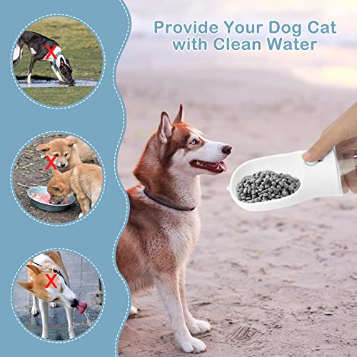 JOPHEK 300ml Tragbare Haustier Trinkflasche, 180°Faltbare Hund Katze Haustiere Auslaufsicher Wasserflasche, Hunde Katzen Flasche mit Aktivkohlefilter für Täglich Spazieren Gehen Reisen Campen