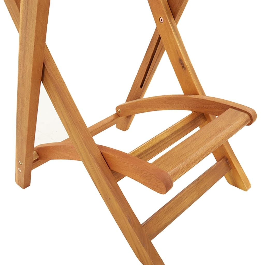 vidaXL Lot de 2 Tabourets de Bar d'Extérieur Pliants, Chaise de Pub, Siège de Bistrot, Meuble de Terrasse Balcon Patio, Bois d'Acacia