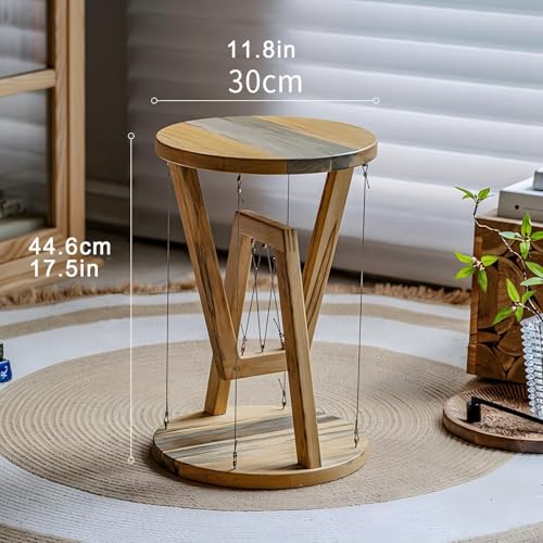 Mesa auxiliar de madera maciza natural para salon moderno 2