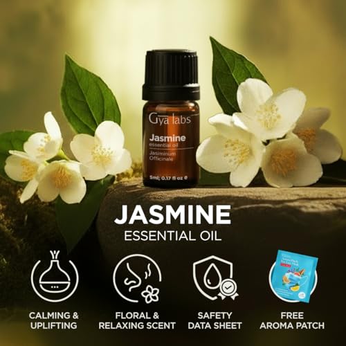 Image of 100% Pure Jasmine Essential Oil - 0.17 Fl Oz - Jasmine Oil for Hair, Skin, Diffuser, Aromatherapy & DIY Candle Making Scent
