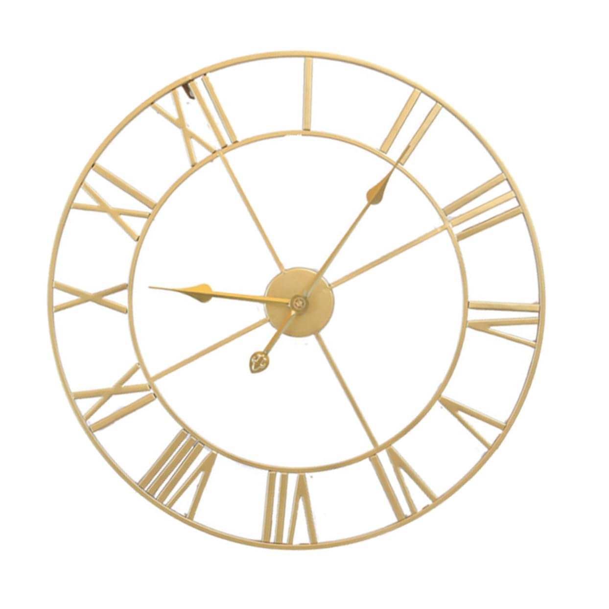 Cabilock Reloj de Pared de Hierro Beige Silencioso para Cocina y Hogar | Decoración para Pared, Fácil de Instalar y Retirar, Estilo Creativo y Chic