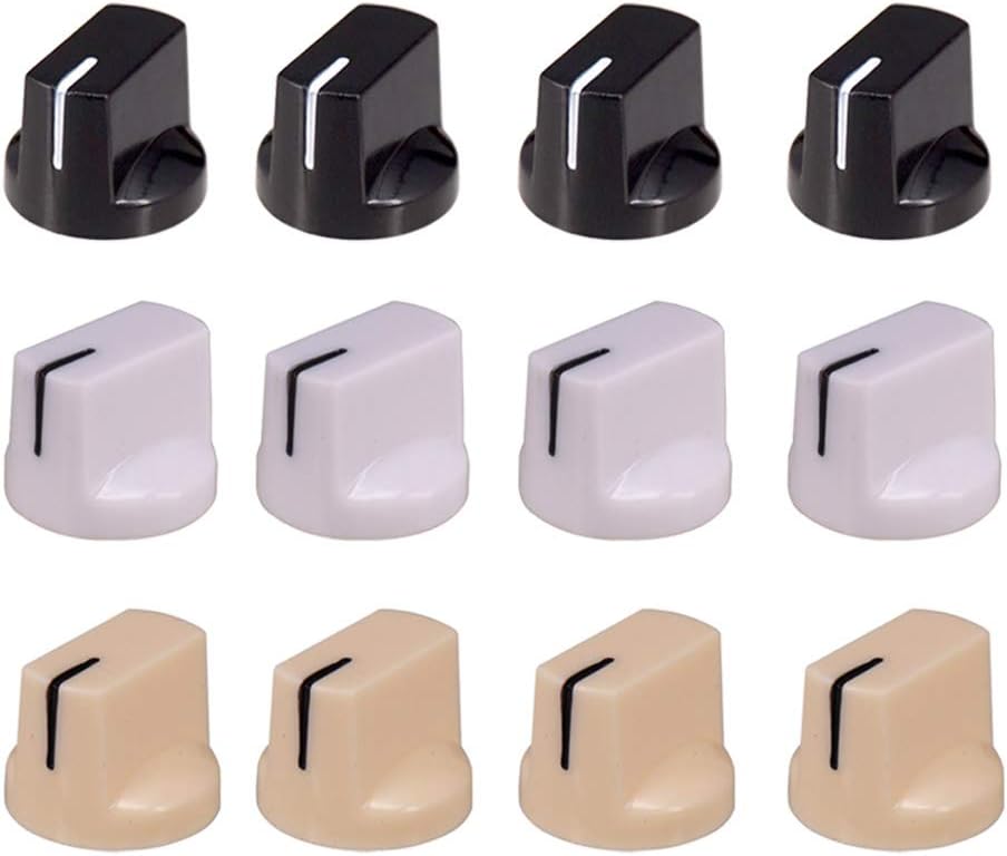 12pcs Guitar Amp Control Knobs Effector Pedal Knobs Plastic for Electric Guitar
