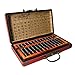 Larcele 13 Column Classic Wooden Abacus with Vintage Leather Box, Soroban for Study, Home Decoration, Aging Treatment SP-04