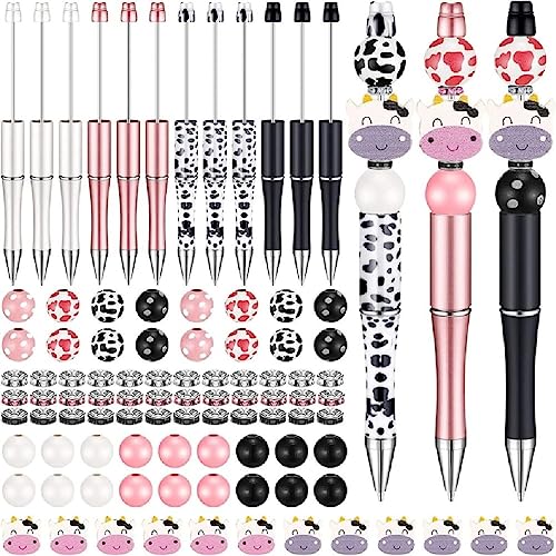 Stylo à perles en bois et silicone coloré pour personnaliser vos fournitures scolaires