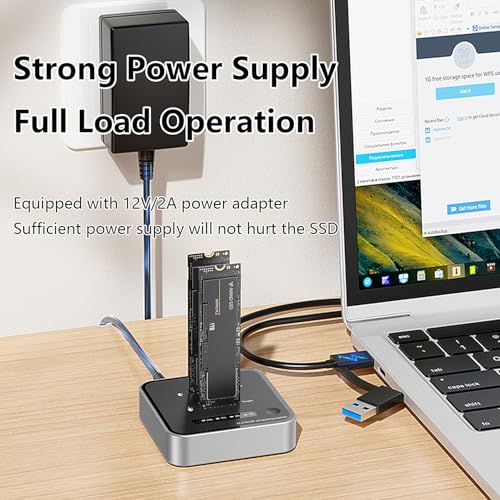 Gabinete Dual M.2 NVMe SSD, clonador sin conexión, 20Gbps, sin herramientas miniatura 7