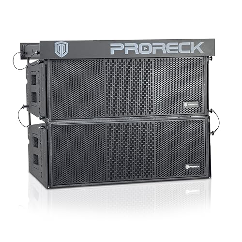 PRORECK Dual 10'' Full Range Powered Array Speaker, 5000W Portable Professional Sound System, DSP Speaker, High-Fidelity Audio (210BP Array Speaker X2 with Flying Frame)