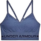 Under Armour Women's Seamless Low Impact Long Heather Bra , Mineral Blue (470)/Midnight Navy , Mediu