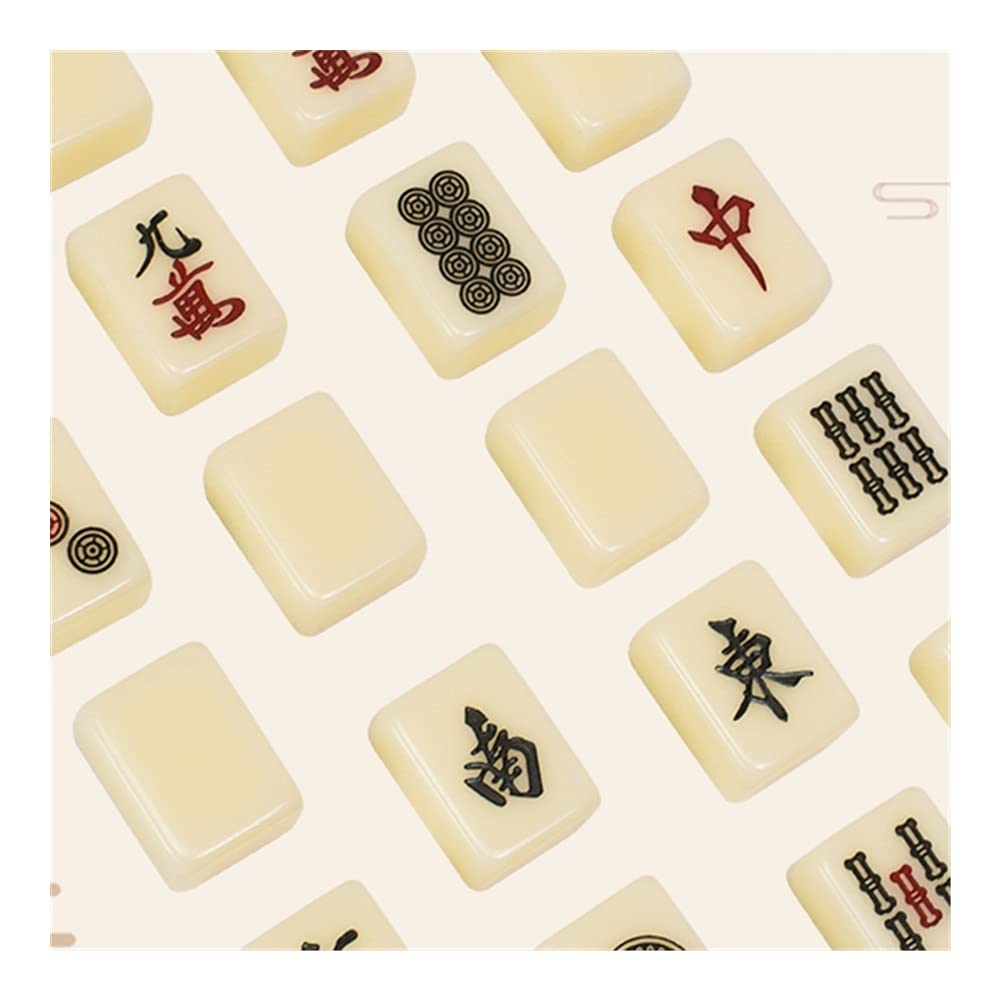 Chiński zestaw Mahjong Zestaw płytek MahJongg z drewnianym pudełkiem Zestawy gier Mahjong z 144 płytkami do gry na imprezę domową Czas przyjemności