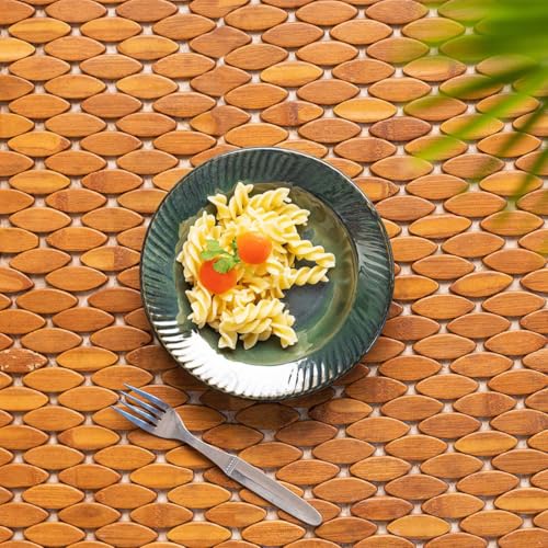 Image of ExclusiveLane Ceramic Quarter Plates Side Plates for Snacks Serving | 'Coral Reef' Hand Glazed Studio Pottery Ceramic Plates Pasta Plates Serving Plates (Set of 1, Dishwasher & Microwave Safe)