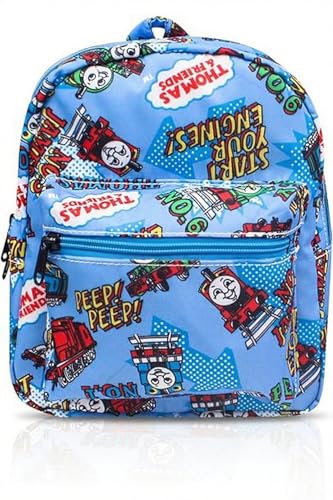 Finex NEW Blue Zipper - Thomas Transport Fans Cartoon Small Nylon Bag Multipurpose Causal Daypack for Travel Trip Shopping Tablet iPad Mini up to 8 inches