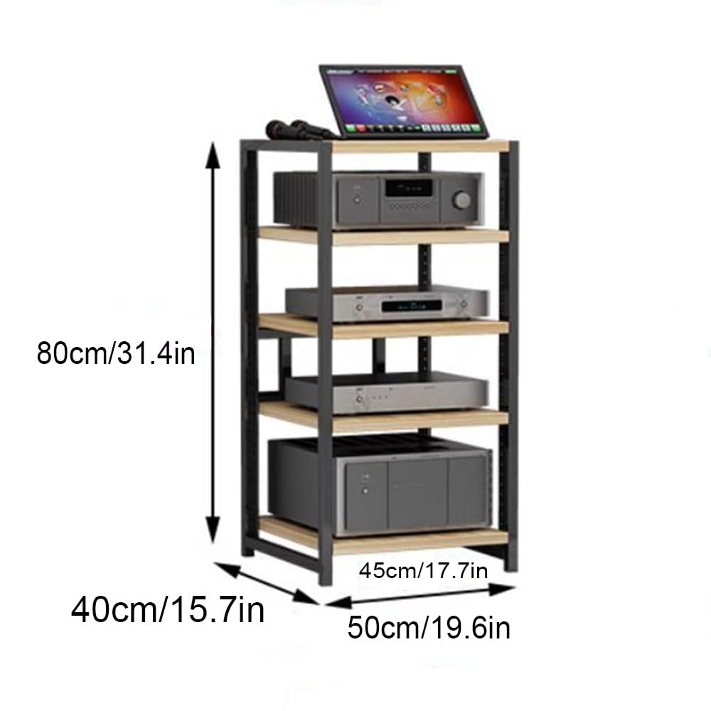 Medien-Aufbewahrungsschrank aus Holz, 4 Etagen, verstellbar, AV-Ständer, Stereo-Regal, Heimecke, Media-Center (weiß, 79,8 cm)