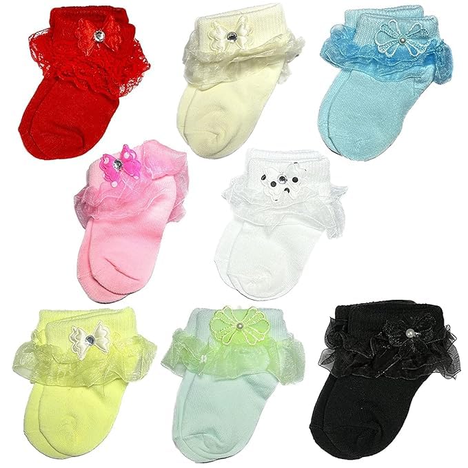 CUTEABLY Girl Lace Socks Baby Toddler Girls Eyelet Ruffle Lace Dance Dressy Socks - Review, Price and Buying Guide