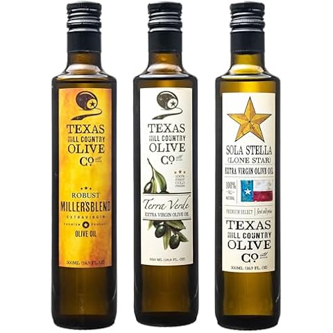 Award Winning Olive Oil Gift Set (Texas Millers Blend 500ml, Terra Verde Estate Blend 500ml, Sola Stella 500ml, Kraft Gift Box) Cover
