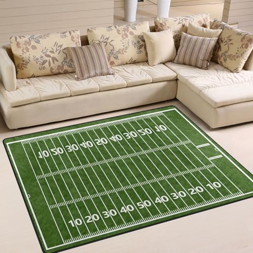 ALAZA American Football Field Green Sport Lover Area Rug Rugs for Living Room Bedroom 4'10' x 6'8'