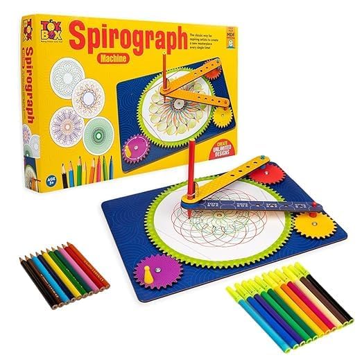 Image of Upgrade Spirograph Machine Drawing Kit for Kids | Creative Spiral Art & Craft DIY Tool | Geometric Ruler & Design Set | Fun Science Project Toy | Educational Drawing Kit for School & Hobby Use.