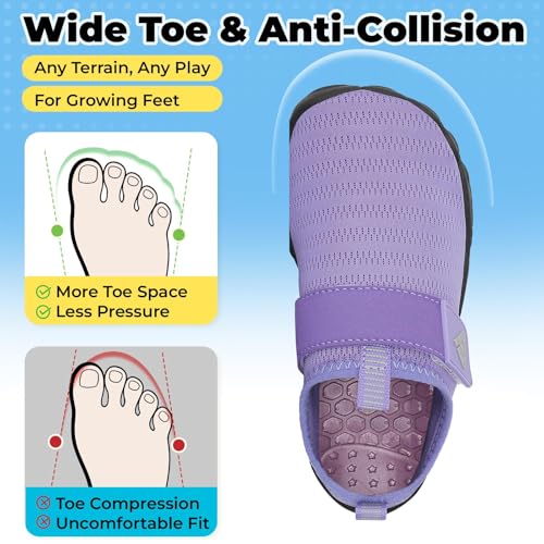 Image of Mishansha Kids Water Shoes Quick-Dry Wide Toe Box Non-Slip Barefoot Shoes Beach Pool Swim Shoes