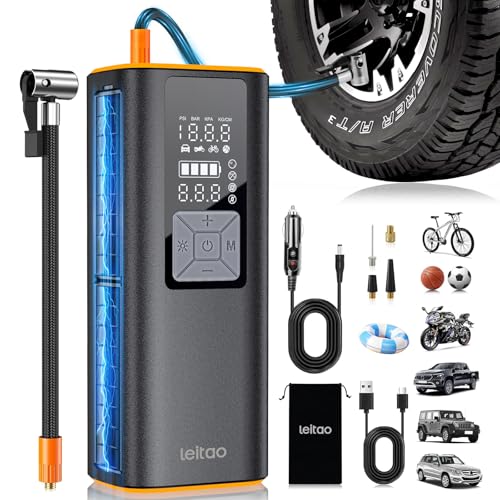 50% off - Cordless Tire Inflator Portable Air Compressor, Air Pump for Car Tires 150PSI Cordless with Battery...