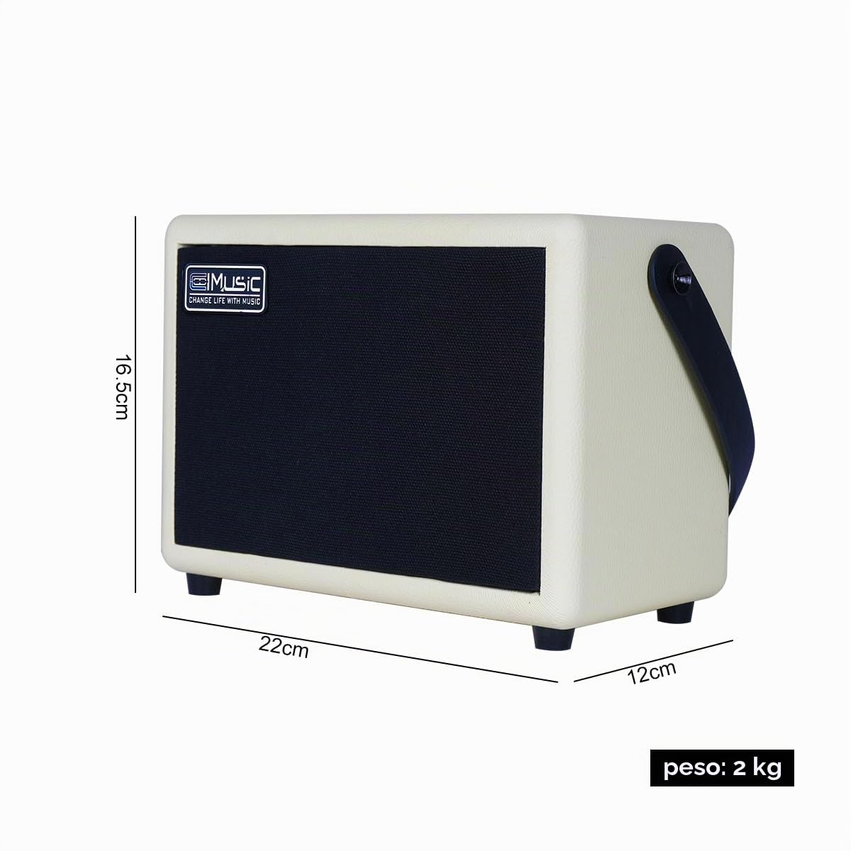 COOLMUSIC Amplificador de guitarra eléctrica recargable inalámbrico 10W, Bluetooth 5.0, efectos de distorsión, amplificador de práctica portátil