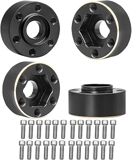 MUHIKRT Brass Weights 6mm 9mm 12mm 15mm 22mm Wheel Hex Hub Widen Adapter for 1/10 RC Crawler 1.9 2.2 Wheels Rims SCX10 TRX4 (9mm), Black