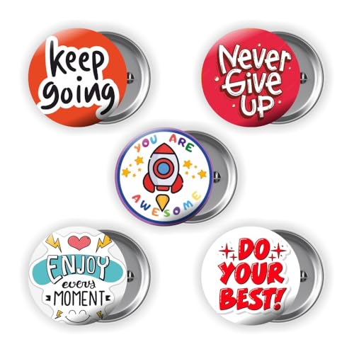 Image of Motivational Pins Badges 58mm Size | Round Button Badges | Inspirational Quotes | Return Gift | Event Badges | Kids Badges | Women brooches | Perfect for Backpacks