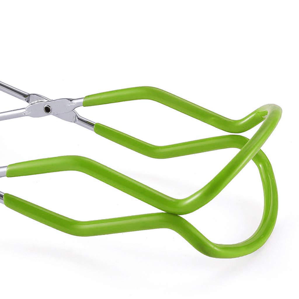 Canning Jar Lifter Tongs Stainless Steel Jar Lifter with Grip Handle for Safe and Secure Grip (Green-1pc)