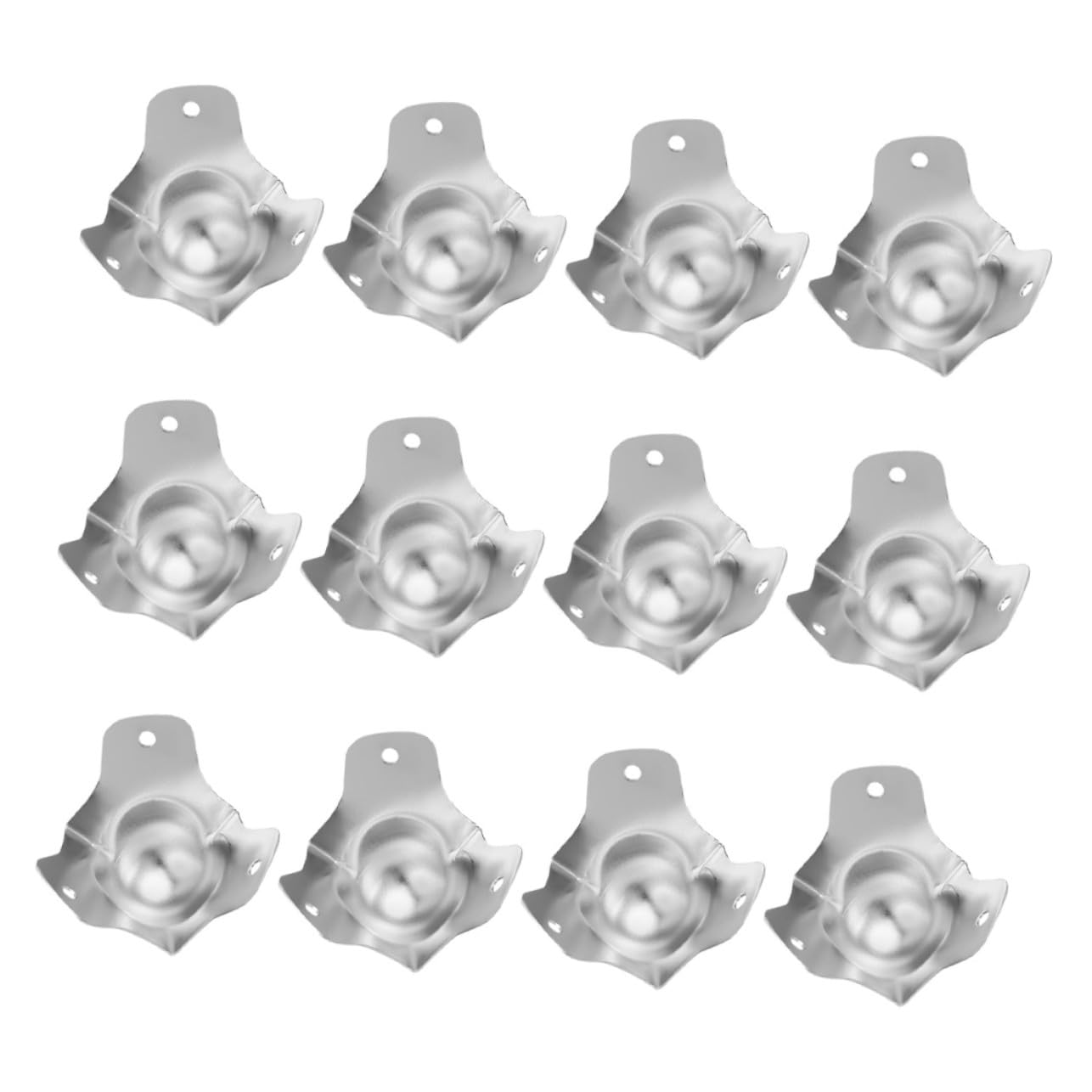 TEHAUX 12 Pezzi Protezioni Angolari per Flight Case in Ferro Argento, Copertura Angolare a Forma Sferica, Resistente e Facile da Usare per Mobili e Valigie