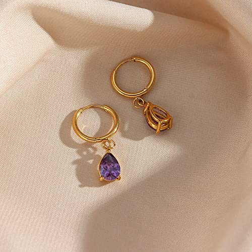 2023 3A Zircon Waterdrop Charm Small Hoop Earrings For Woman Luxury Cute Jewelry Gift Colorful Crystal Earrings3