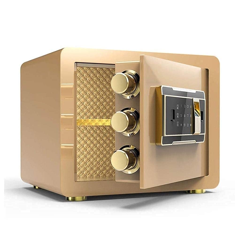 Caja Fuerte de Alta Seguridad, Cerradura con Llave, Caja de Seguridad electrónica para el hogar, Caja Fuerte de Acero para Oficina, Llaves en Efectivo, pasaportes, Objetos de Valor, 30 30 cm
