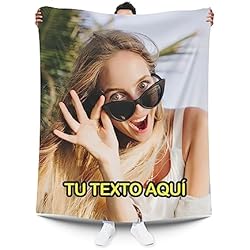 Colcha Personalizada Pla Pla Pla Manta Personalizada con tu Foto y Texto. Manta sofá, Manta Cama con Imagen. (70 x 120 cm.)