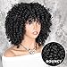 AISI HAIR Kinkys Curly Afro Wig, Shoulder Length, Synthetic Full Wigs with Bangs for Black Women (Black)