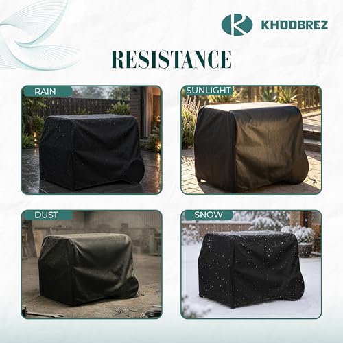 Image of KHOOBREZ Generator Cover | Water-Resistant & Dustproof Protective Cover for Portable Home Generators | Heavy-Duty Polyester Universal Fit | Black