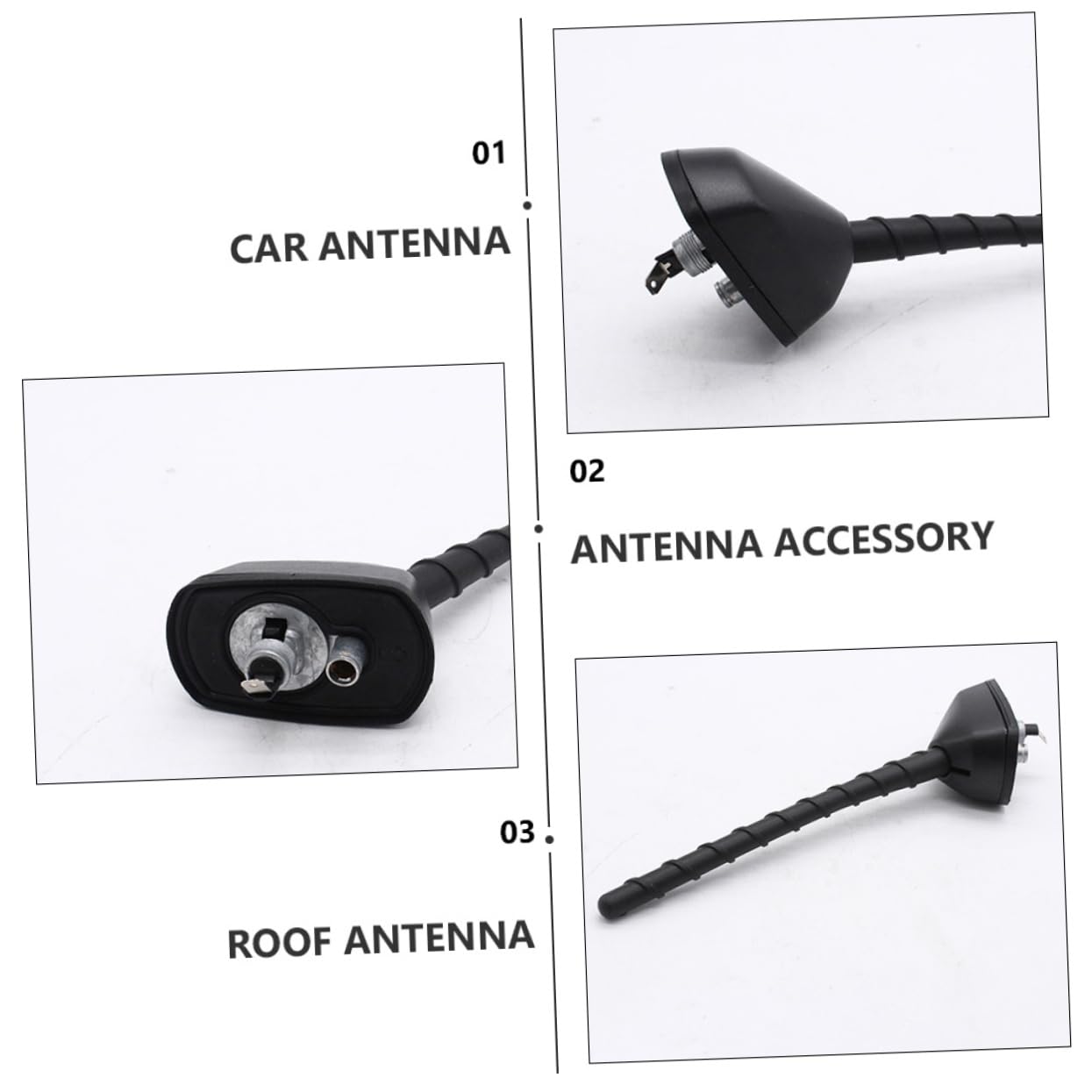Antenne de Toit de Voiture Compacte Noire en Abs 1 Pièce