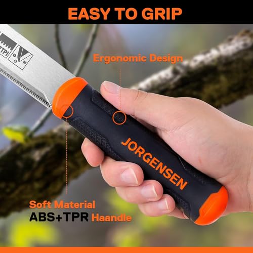 JORGENSEN Japanese Pull Saw, 7.25" Hand Saw Single Edge, 17-TPI SK5 Flexible Blade Handsaws, Flush Cut Saw with Soft Grip Handle for Fine Woodworking & Fast, Precise Cuts - Image 5