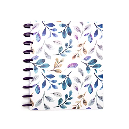 Talia Discbound Notebooks, Planner, Customizable, (Daylily w/Strong Purple Discs, Midsize 14238 (7.5in x 9.75in))