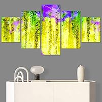 SIGNWIN 5 Panel Canvas Wall Art Modern Art Bouquet Colorful Decorative Elements Floral Multicolor Photography - 60