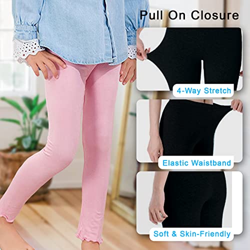 Baby Girls' Leggings 4-Pack Full Length Cotton Basic Leggings for Babies, Girls and Toddlers' Leggings3