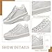 GOSERCE Women's Fashion Silver Sneakers with Sparkly Glitter Rhinestone Sneakers Platform Tennis Shoes Trendy Cute Comfortable Casual Dressy Wedding Bridal Walking Concert Fall 10