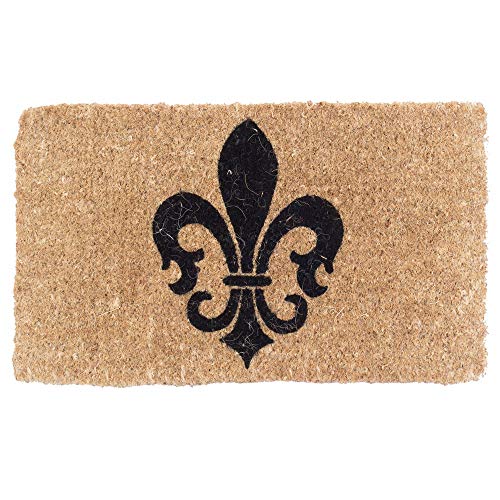 COCO MATS 'N MORE Fleur De Lis Symbol Design Coco Doormats 18" x 30" x 1 Inch Thich