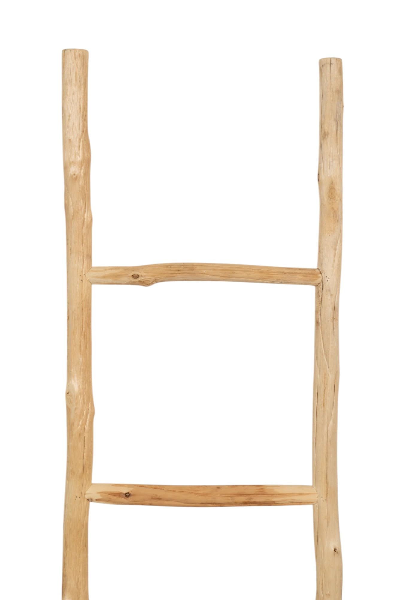 Biscottini Escalera toallero baño 150 x 3,5 x 37 – Escalera decorativa de madera – Colgador de toallas de madera – Toallero de pared de metal