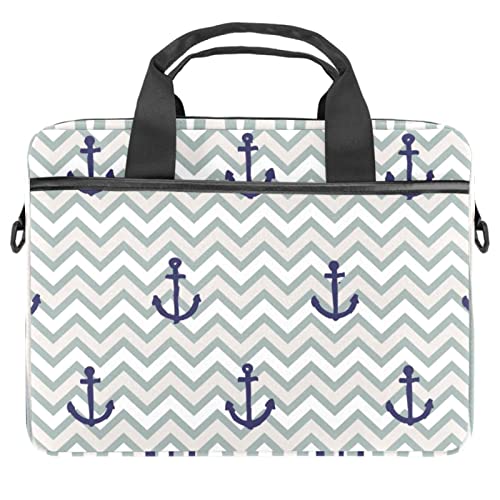 Sacoche ordinateur 13,3" au design marin rayures et ancre marine