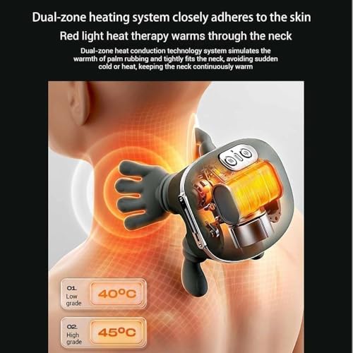 Image of Bionic Heated Massager, Wireless Portable Shiatsu Neck and Back Massager, Electric Deep Tissue 4D Kneading Massage, Simulated Human Hand Design for Pain Relief and Muscle Relax-Bottle Green