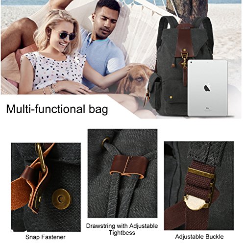 VBG VBIGER Travel Backpacks Rucksack Casual Backpack Daypack Canvas Backpack for Men Women - Thumbnail 7