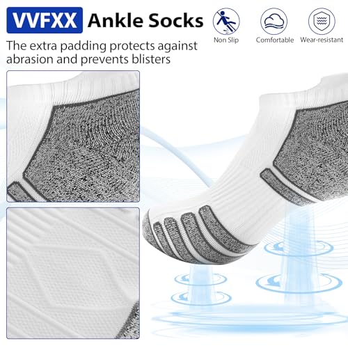 Women's Ankle Athletic Moisture Wicking Socks Running Short Thick Breathable Cushioned Low Cut Tab Sports Socks 6 Pairs4