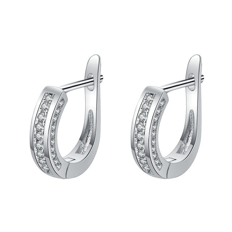 Boucles d'oreilles en Or 14K pour Femmes : anneaux créoles ronds en moissanite