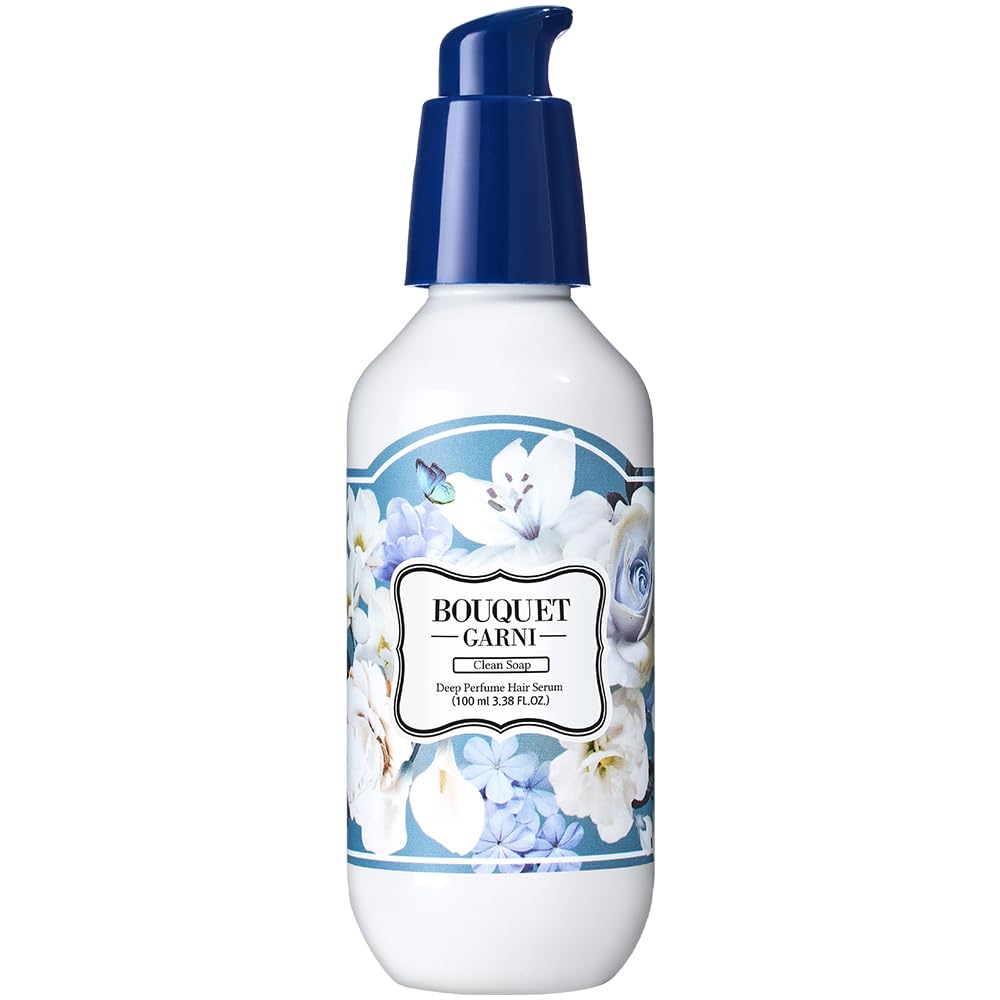 BOUQUET GARNI Deep Perfume Hair Serum Clean Fragrance - Long Lasting Fragrance Hair Treatment Natrual Oils - Hair Care Products for Women - Hyaluronic Acids Deeply hydrating - Amino Protein 3.4 Fl. Oz