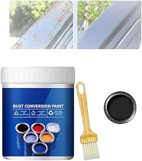 Weatherproof Rust Converter Paint for Metal, Rusts Removal Converter Metallic Paint with Brush, Rusts Conversion Paints (Black,0.5 Liters)
