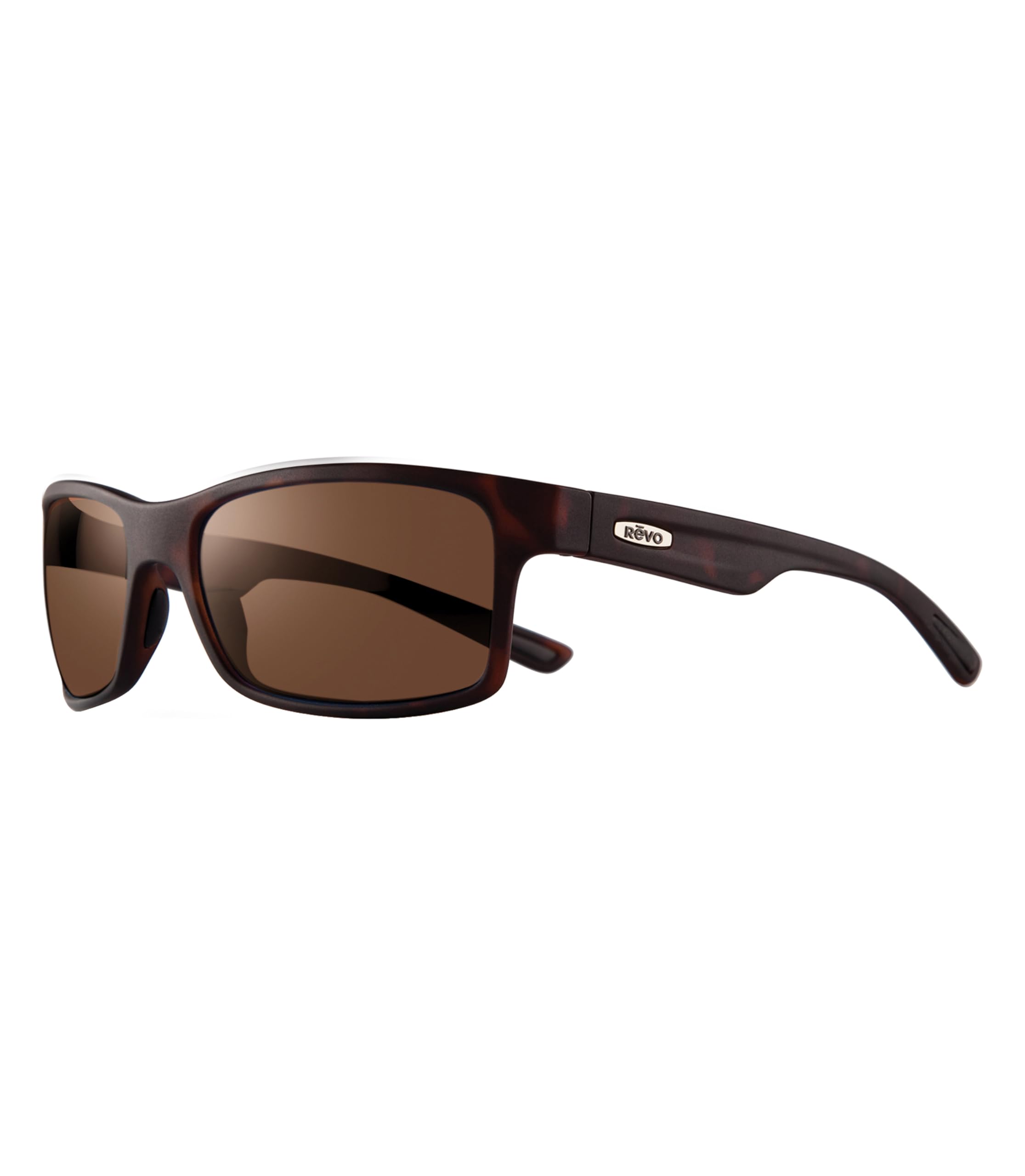 Revo Sunglasses Crawler XL: Polarized Performance Rectangle Sport Wrap Frame, Matte Tortoise Frame with Terra Lens