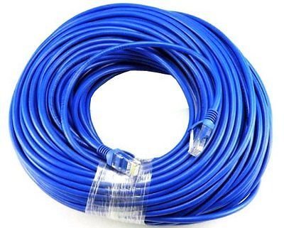 CableVantage New 200ft 60M Cat5 Patch Cord Cable 500mhz Ethernet Internet Network LAN RJ45 UTP for PC Computer PS4 Xbox One Modem Router Blue