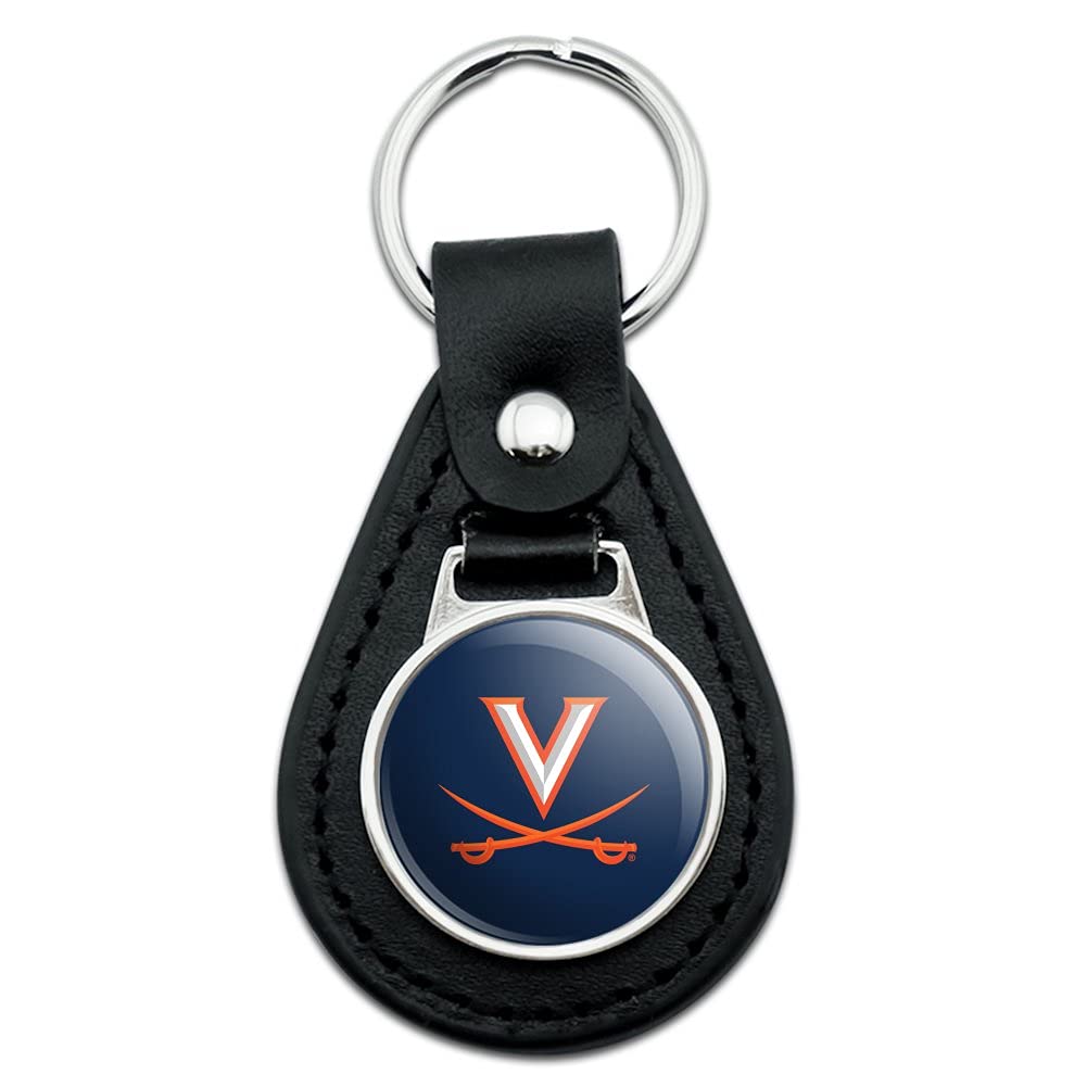 NCAA Virginia Tech Hokies Leather Key Fob With Silver Concho - Genuine Oil-Tanned Leather Keychain - View #4